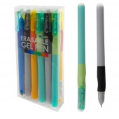 Ручка гелевая пиши-стирай Yalong "Bright color" ,0,5 мм, синяя, игольчатый наконечник, резиновый гри