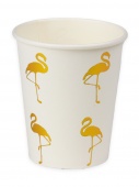 Бумажные стаканы  с золотым/серебряным  тиснением Фламинго,250 мл,6 шт, еврослот СП-5196