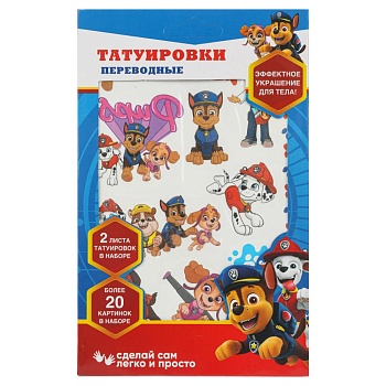 395992 Тату в конверте, 2 листа веселые щенки - в кор.200шт