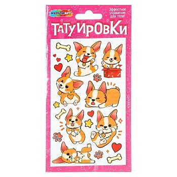 386880 Тату корги, 1 лист, в пакете МУЛЬТИ АРТ в кор.200шт