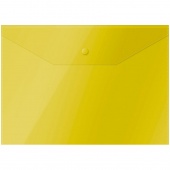 Папка-конверт на кнопке OfficeSpace  А4, 150мкм, желтая 220894