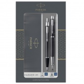 Набор Parker "IM Black CT": ручка шариковая, 1,0мм и ручка перьевая, 1,0мм, подар.уп.