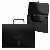 Портфель пластиковый ErichKrause® MEGAPOLIS, FC, черный (в пакете по  1шт.)