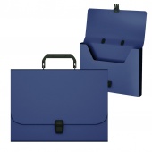 Портфель пластиковый ErichKrause Matt Classic, A4, синий  (в пакете по  1шт.)