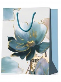 Dream cards Пакет подарочный с мат.лам. и глиттером 18х23х10см (M) Чудесный цветок, 210 г ППК-1782