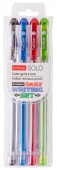 SP_060751 Набор гелевых ручек Hatber Solo ColorGel 4 цв. 0,5мм в пластиковом пенале с европодвесом