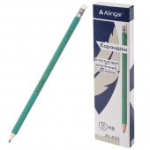 Набор ч/г карандашей, Alingar HB, пластиковый, эластичный, с ластиком, шестигранный, заточенный, цве