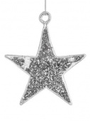 Новогоднее подвесное украшение Звезда серебряная из полипропилена / 9,2x0,8x10см арт.82078