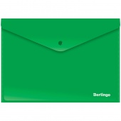 Папка-конверт на кнопке Berlingo, А4, 180мкм, непрозрачная, зеленая AKk_04404