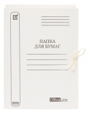 Папка с завязками мелованная-2 (ПО-4830), 320г/м2, белая	