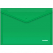 Папка-конверт на кнопке Berlingo, А4, 180мкм, зеленая 04104