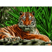 Картина по номерам на картоне ТРИ СОВЫ "Тигр", 30*40, с акриловыми красками и кистями