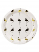 Бумажные тарелки с  золотым тиснением   Фламинго,18 см,6 шт, еврослот СП-5165