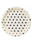 Бумажные тарелки с  золотым тиснением  Горох,18 см,6 шт, еврослот СП-5166