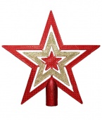 Новогоднее украшение Верхушка "Красно-золотая звезда" на елку из полистирола / 20*19*2см арт.86455