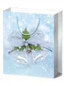 Dream cards Пакет подарочный с мат.лам. и глиттером 18*24*8.5 см (M) Рождественские колокольчики, 21