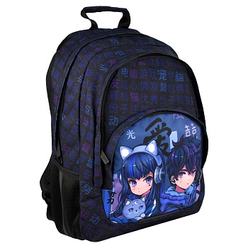 Рюкзак школьный Феникс+ арт.68246/ 10 КИБЕР АНИМЕ (33х43х13.5 см, полиэстер, сублимационная печать, 