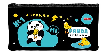 NPk_63210 Пенал 205х110мм на молнии мягкий -Панда энерджи-  в индив.упак.