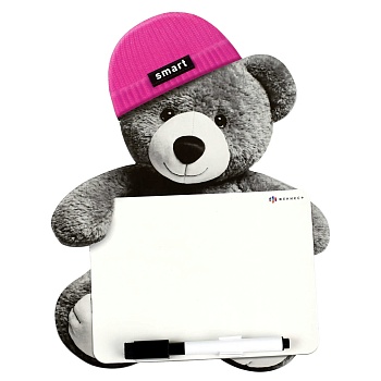 Магнитная доска c полем для рисования и письма арт. 71228/ 50 МИШКА В ШАПОЧКЕ ( 200*267 мм, мелованн