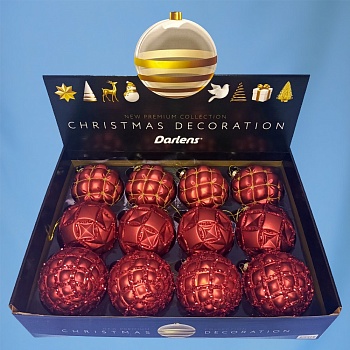 ЕЛОЧНЫЙ ШАР, DARLENS, 10 СМ, СТЕКЛО,  ФАКТУРНЫЙ, АССОРТИ DL-DRL08732