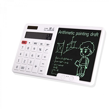 Калькулятор с графическим планшетом Alingar 12 разрядов, 245*158*15 мм, белый, выдвижная подставка, 