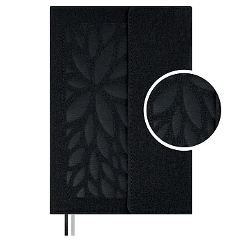 Ежедневник недатированный ESCALADA, А5, 160 л., арт. 70602/ 15 НАППА ЧЁРНЫЙ (кожзам: 146х211 мм, твё