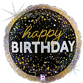 Шар (18''/46 см) Круг, Вечеринка на День Рождения, Голография, 1 шт.