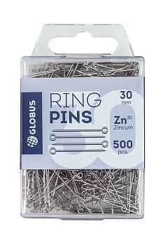 Булавки L30 мм 500 шт., пластик.коробка, европодвес Б30-500