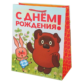 393090 Пакет подарочный СОЮЗМУЛЬТФИЛЬМ МАТОВЫЙ, l, Винни Пух,140 гр/м2 ЧУДО ПРАЗДНИК в кор.10*12шт