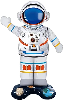 Шар 3D (35''/89 см) Фигура на подставке, Космонавт, 1 шт.