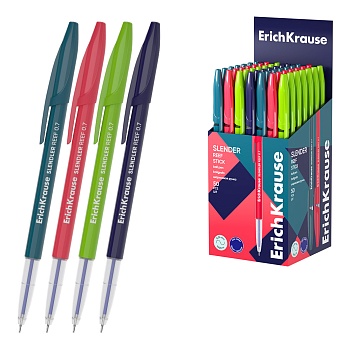 Ручка шариковая ErichKrause Slender® Stick Reef 0.7, Super Glide Technology, цвет чернил синий (в ко