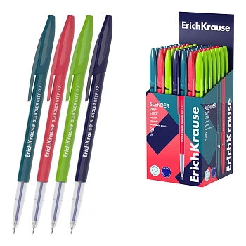 Ручка шариковая ErichKrause Slender® Stick Reef 0.7, Super Glide Technology, цвет чернил синий (в ко