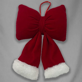 ДЕКОРАТИВНЫЙ БАНТ, КРИСТАЛЛ-КАНЦ «БАНТ», 11Х16 СМ, БАРХАТ, КРАСНЫЙ