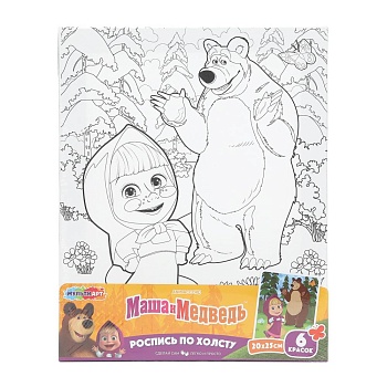 394334 Набор д/дет тв-ва холст для росписи 20*25 см Маша и Медведь МУЛЬТИ АРТ в кор.48шт