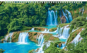 3Кв4гр2ц_34369 Календарь квартальный 3-х блоч. на 4-х гребнях 320х840мм УльтраЛюкс бум. Офсет. 2-х ц