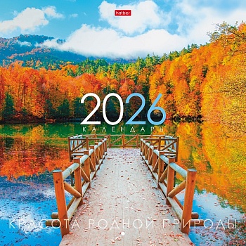 6Кнп4_34371 Календарь настенный перекидной 30х30см ЭКОНОМ на 2026г бум. Мелованная на скобе-Красота 