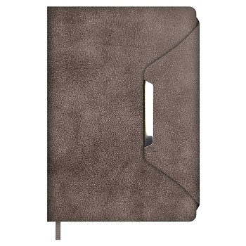 Ежедневник недатированный ESCALADA, А5, 160 л., арт. 70609/ 15 СПИЛОК ДЕЛАВЭ СЕРО-КОРИЧНЕВЫЙ (кожзам