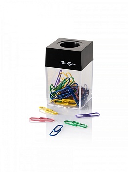 Диспенсер магнитный с цветными скрепками 28 мм 50 шт. ДМ-28П-50