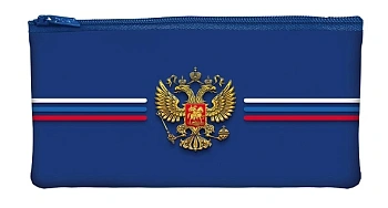 NPk_63185 Пенал 205х110мм на молнии мягкий-Я люблю Россию-  в индив.упак.