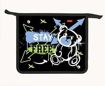 AMc_01021 Папка для тетрадей Пластиковая А5ф 1 отделение 205х240х40мм на молнии -Be happy- в индив.у