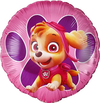 Шар (18''/46 см) Круг, Щенок Авиатор, 1 шт. в уп.