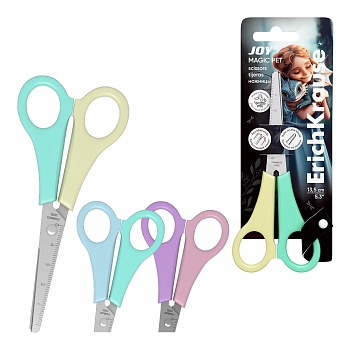 Ножницы ErichKrause JOY® Magic Pet, 13.5см, ассорти (в блистере по 1 шт.)
