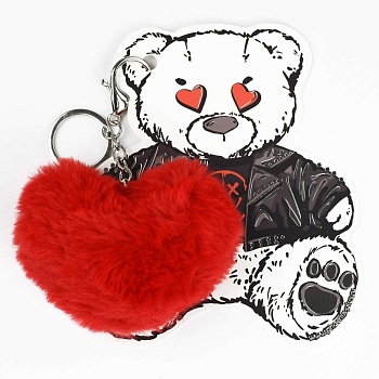 Брелок меховой арт. 70865 / 48 ПЛЮШЕВЫЙ МИШКА ( размер подвеса: 90х90 мм, материал подвеса: искусств