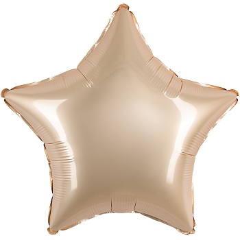 Шар (18''/46 см) Звезда, Звездное Золото, Матовый, 1 шт.