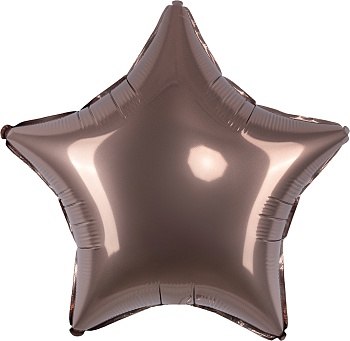 Шар (18''/46 см) Звезда, Шоколад, Сатин, 1 шт.