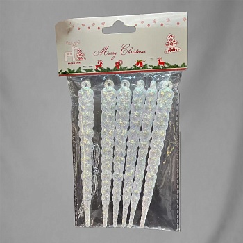 НАБОР ЕЛОЧНЫХ ИГРУШЕК, DARLENS «СОСУЛЬКИ», 6 ШТ, 14 СМ, АКРИЛ, ПРОЗРАЧНЫЙ DL-DRL08623 (F43004)