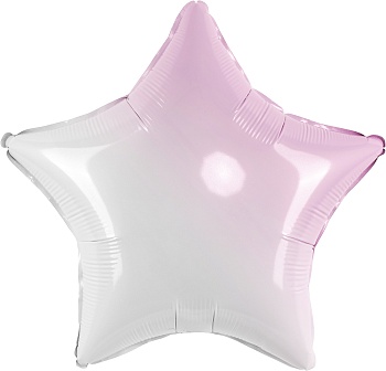 Шар (18''/46 см) Звезда, Розовый, Градиент, 1 шт.