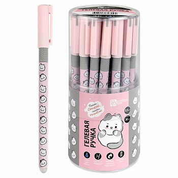 Ручка гелевая ПИШИ-СТИРАЙ арт. 69518 / 30 КОТИКИ НА РОЗОВОМ (ПВХ тубус, 30 шт., неавтоматическая, 7x