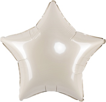 Шар (18''/46 см) Звезда, Кремовый, Сатин, 1 шт.