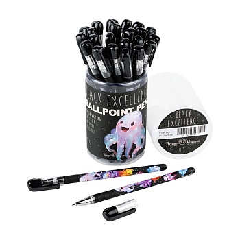РУЧКА "MagicWrite. Black excellence. Octopus" ШАРИКОВАЯ, 0.5 ММ, СИНЯЯ
